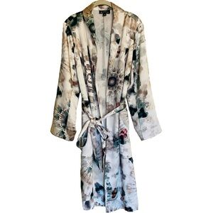 INC International Concepts White Tie-Dye Spring Summer Trench Coat Jacket Sz 3X